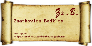 Zsatkovics Beáta névjegykártya