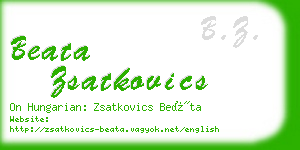 beata zsatkovics business card